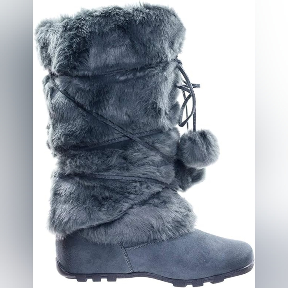 De blossom faux fur boots